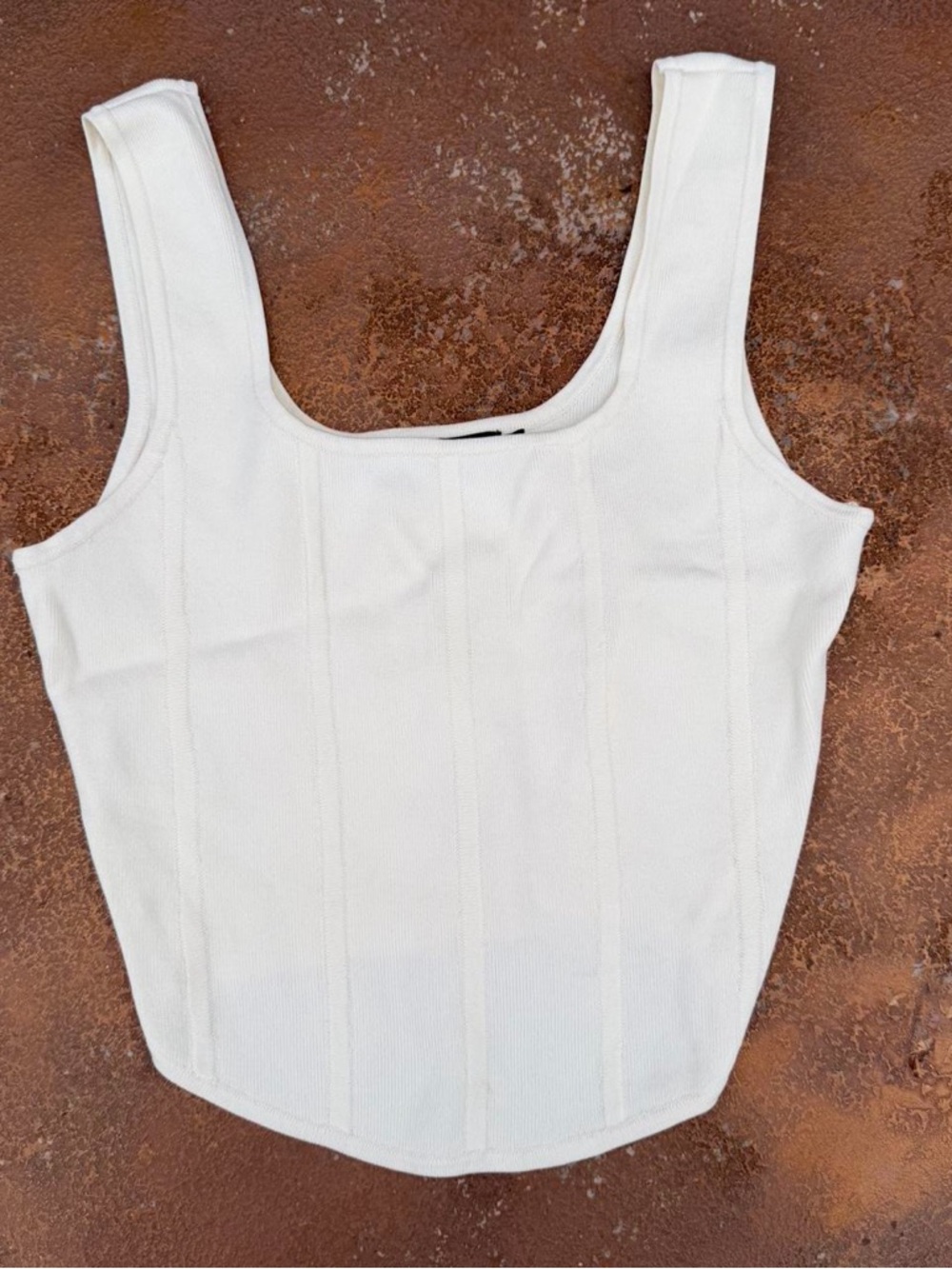 white corset cropped tank top Size S - Picture 5 of 6